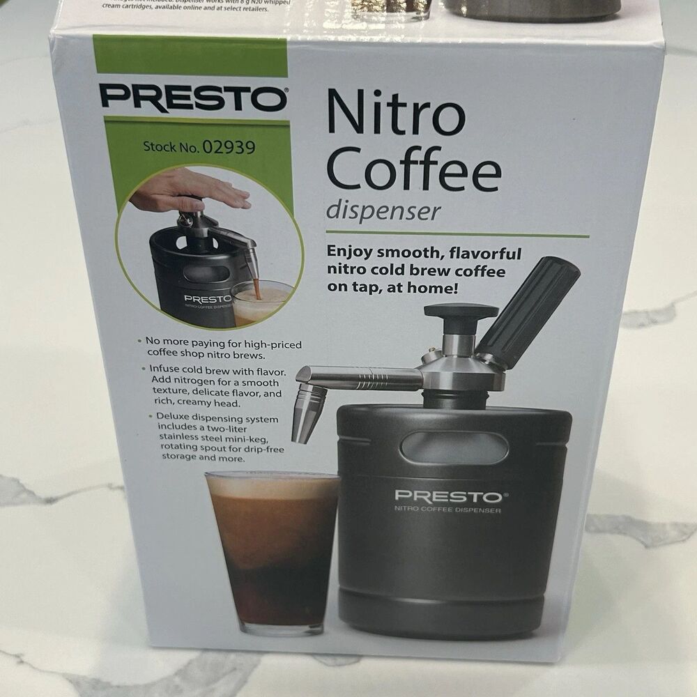Presto Nitro Coffee Dispenser Black Cold Brew Maker Stock No. 02939 Plastic